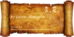 Kriston Romuald névjegykártya